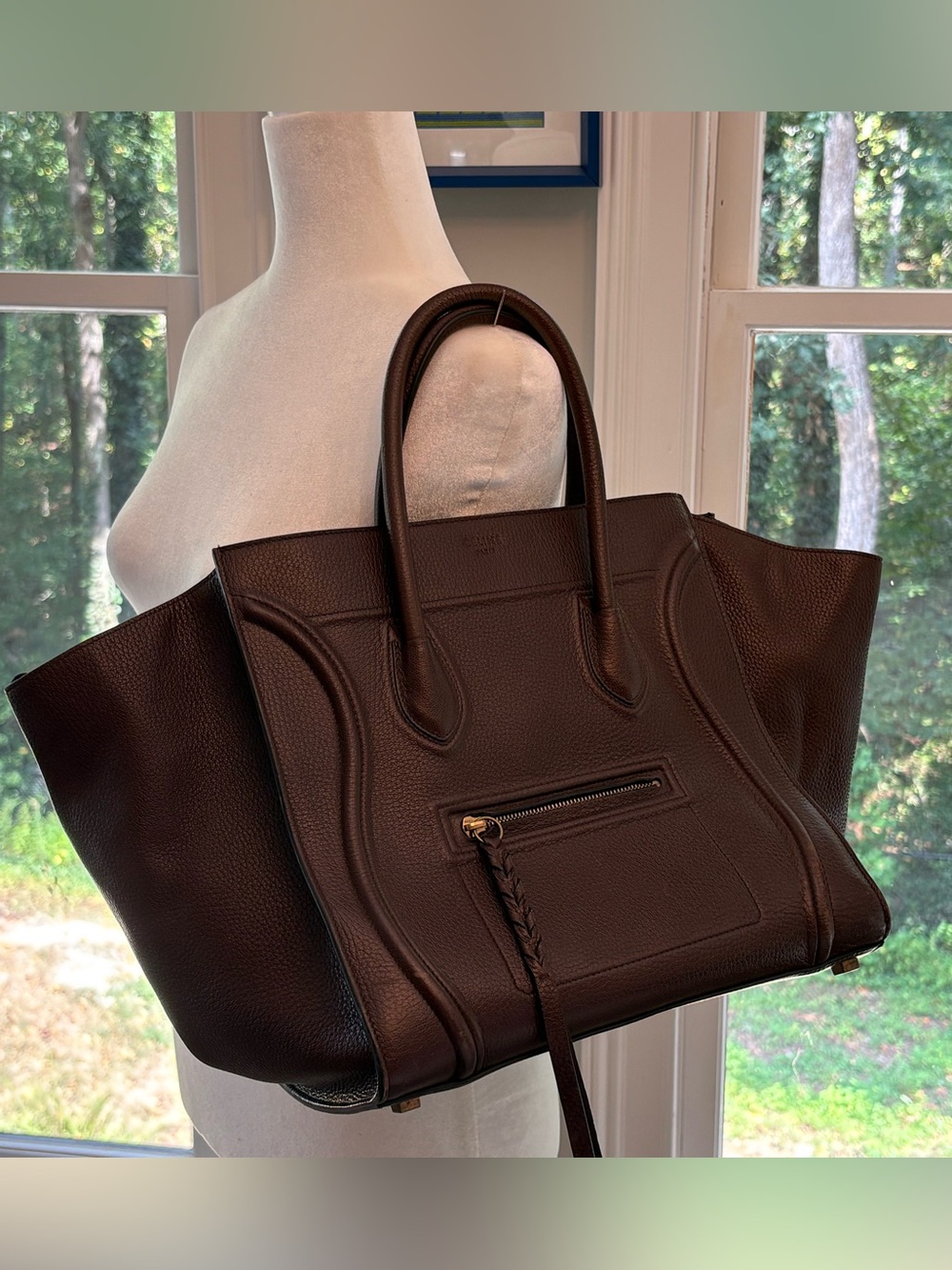 Celine Leather Luggage Phantom Medium